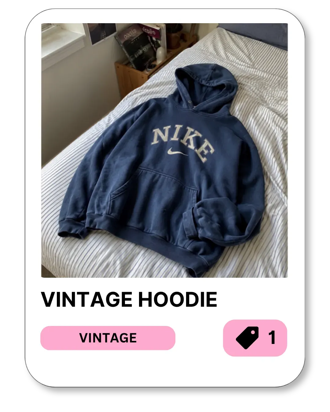 A vintage hoodie listed for one token